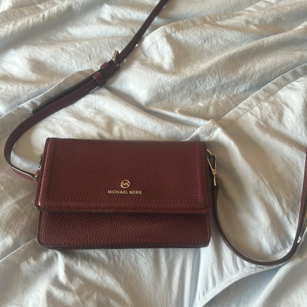 Burgundy, Michael Kors, Crossbody